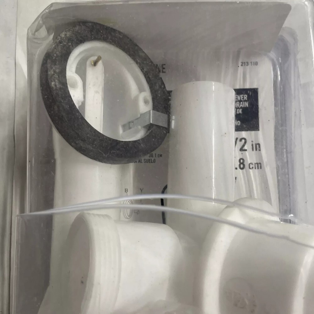 EVERBILT Twist & Close 1.5" White Poly Pipe Bath Waste & Overflow Drain - Chrome