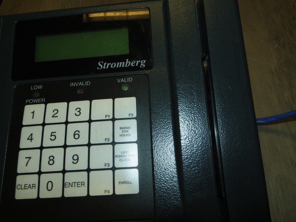 Stromberg Accu-Time Systems Biometric Time Clock No Key/ UNTESTED READ