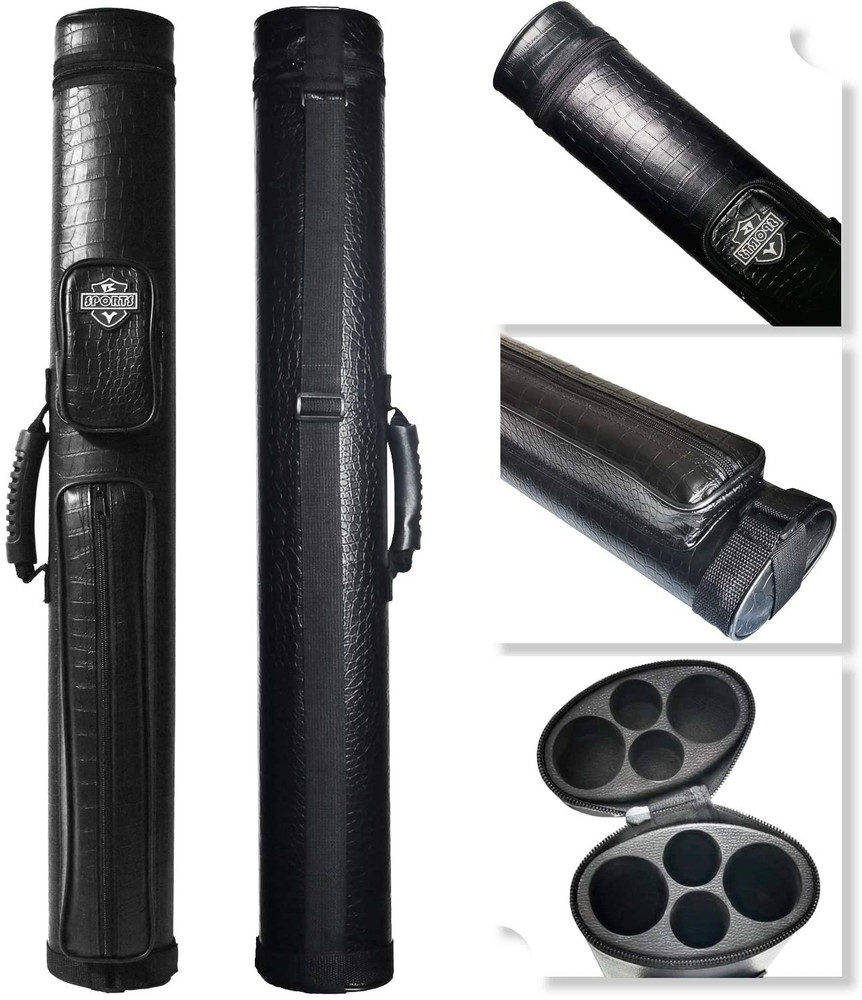 2X2 Hard Cue Case Oval Pool Cue Billiard Stick Carrying Case