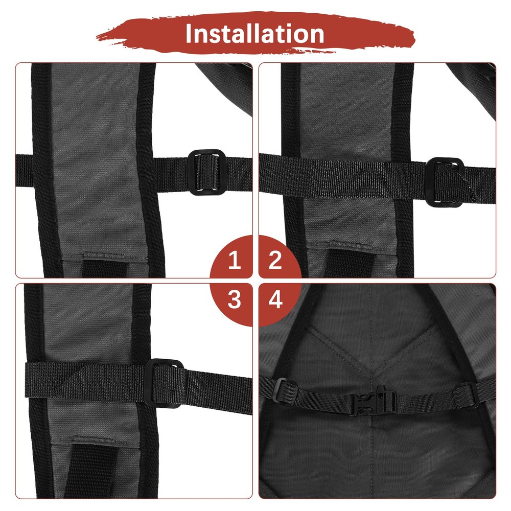 Backpack Chest Strap [2PCS] - Hollow Emergency Whistle Buckle - [Black & Grey]