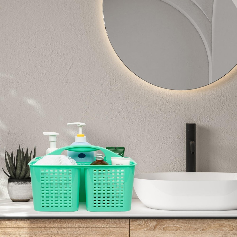 Portable Shower Caddy, Caddy Organizer with Handle, Plastic Shower Basket Hol...