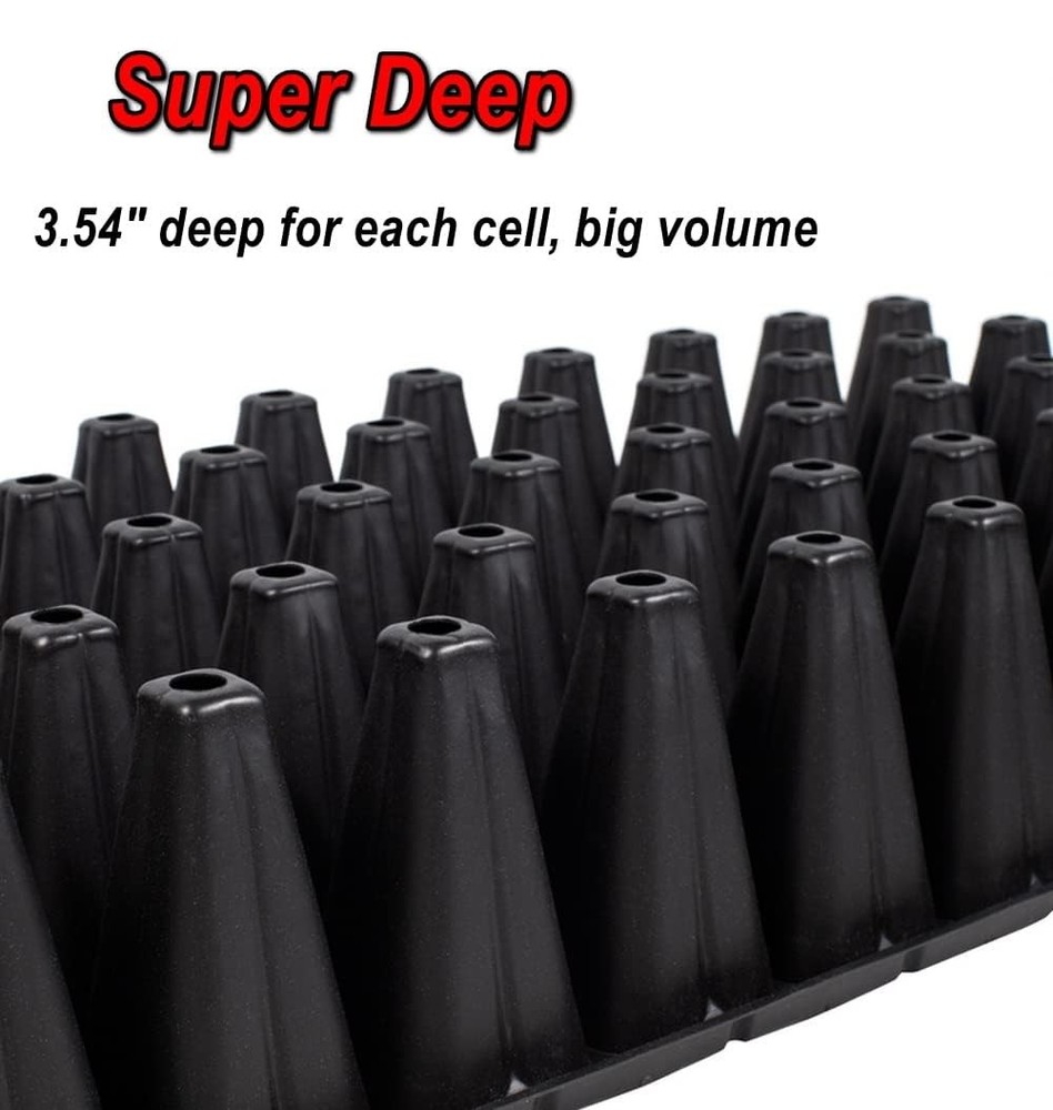 RooTrimmer 50 Cell, 10pcs-Pack Thick Durable Seedling Plastic Nursery Trays (...