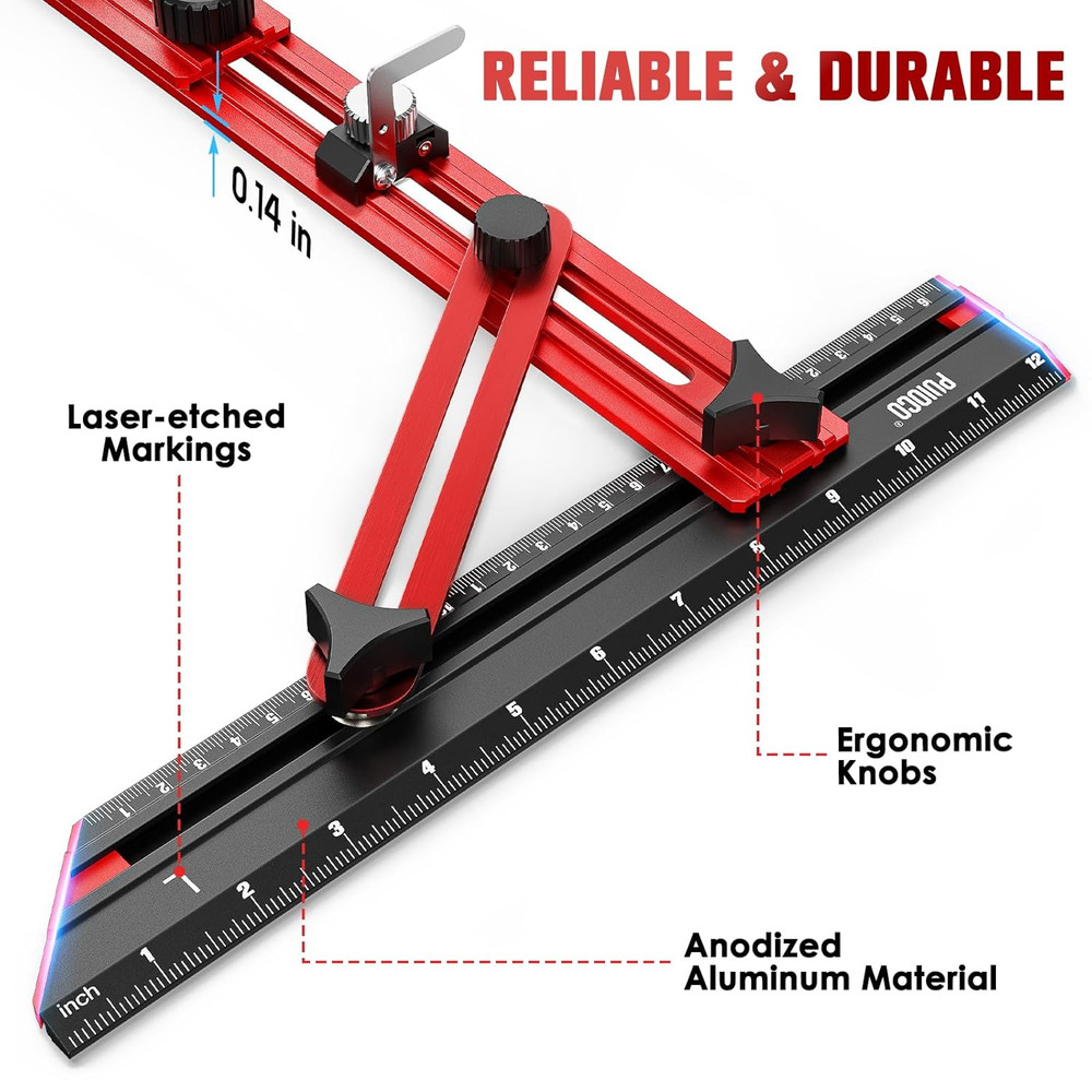 Stair Tread Template Tool, Stair Measuring Tool with Triangular Structure Brace