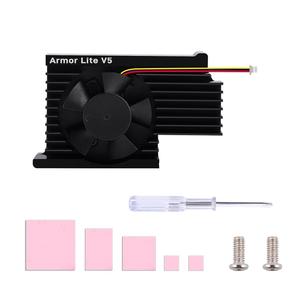 Geeekpi Active Cooler for Raspberry Pi 5, Armor Lite V5 Cooler for Raspberry Pi