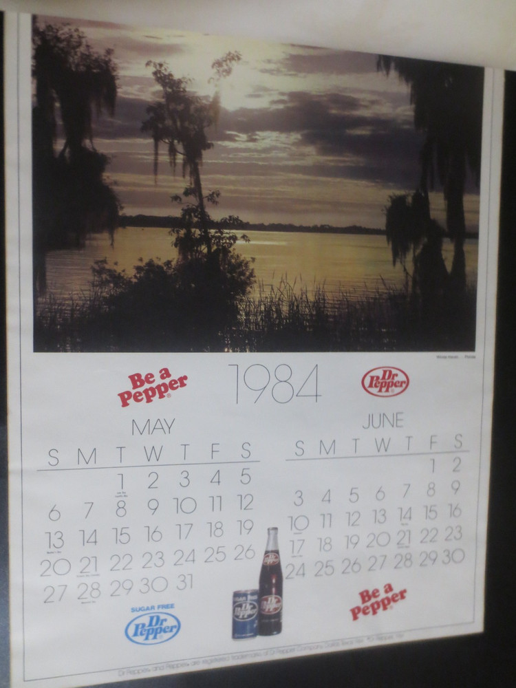 Dr Pepper 1984 Calendar Be a Pepper