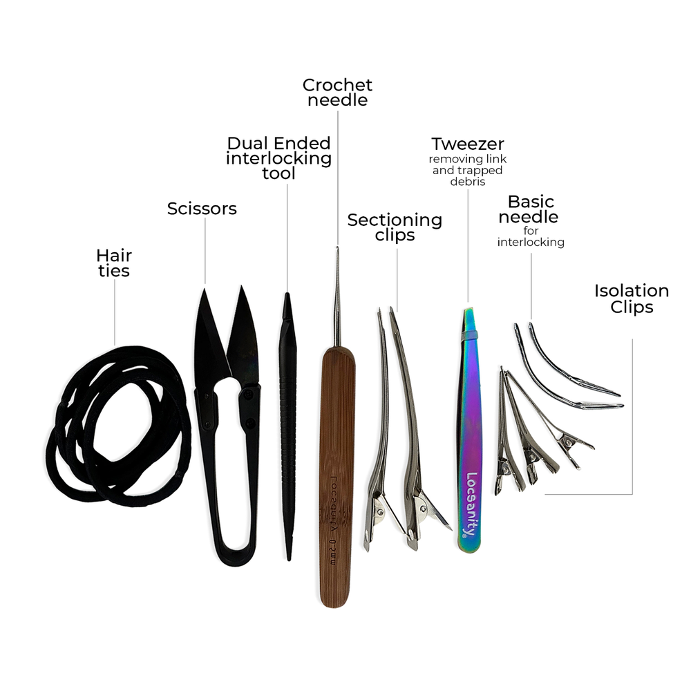 Locsanity Hair Locking Curved Interlocking Tool Maintenance Set