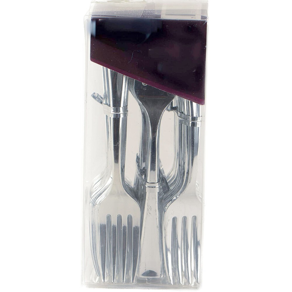 [300 PACK] Disposable Plastic Silver Mini Forks - 4 inch Silver Plastic