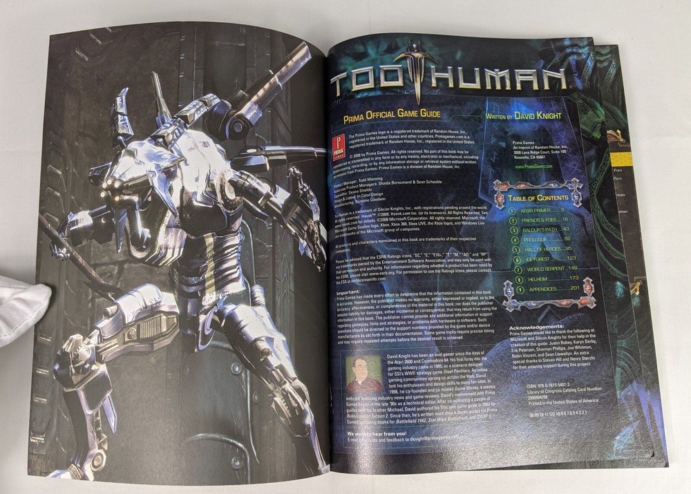 Too Human Official Game Guide Prima Games Strategy Guide XBOX 360 2008