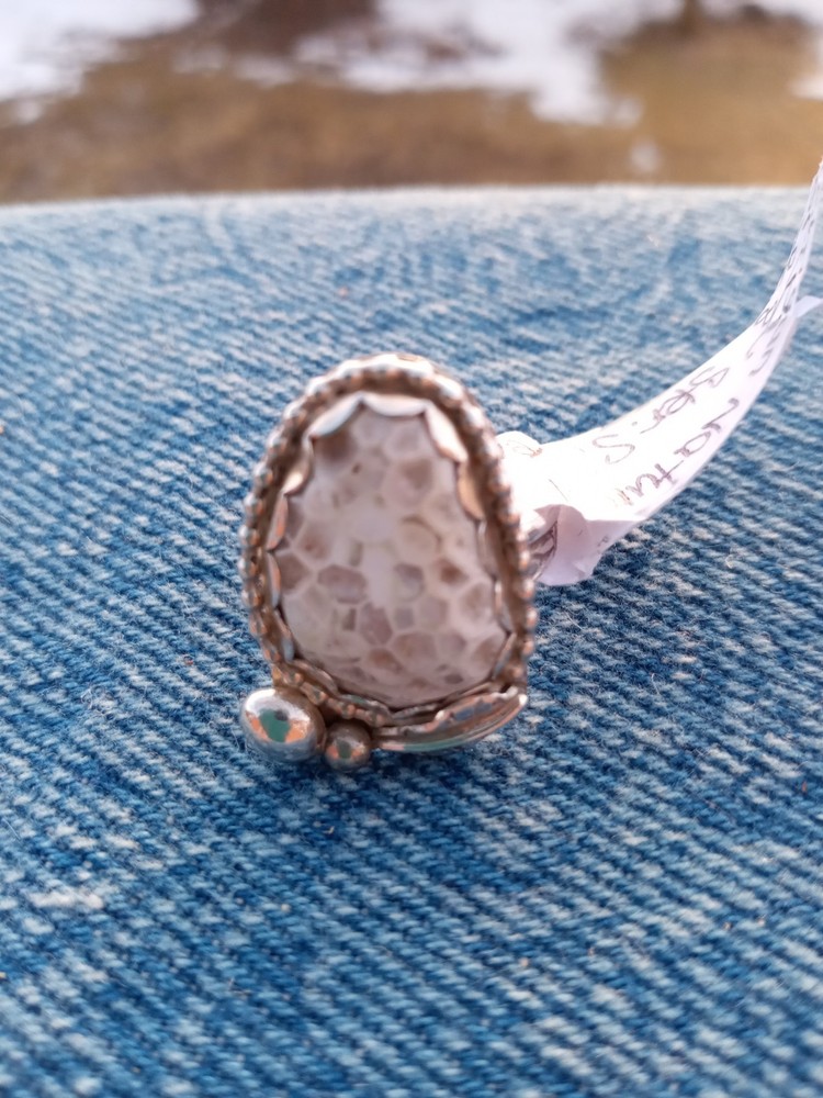 Natural Michigan Coral Ring