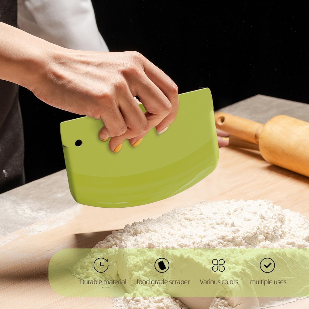 CEWIFO Hard Bench Scraper Dough for /, White, Green, Yellow, Blue