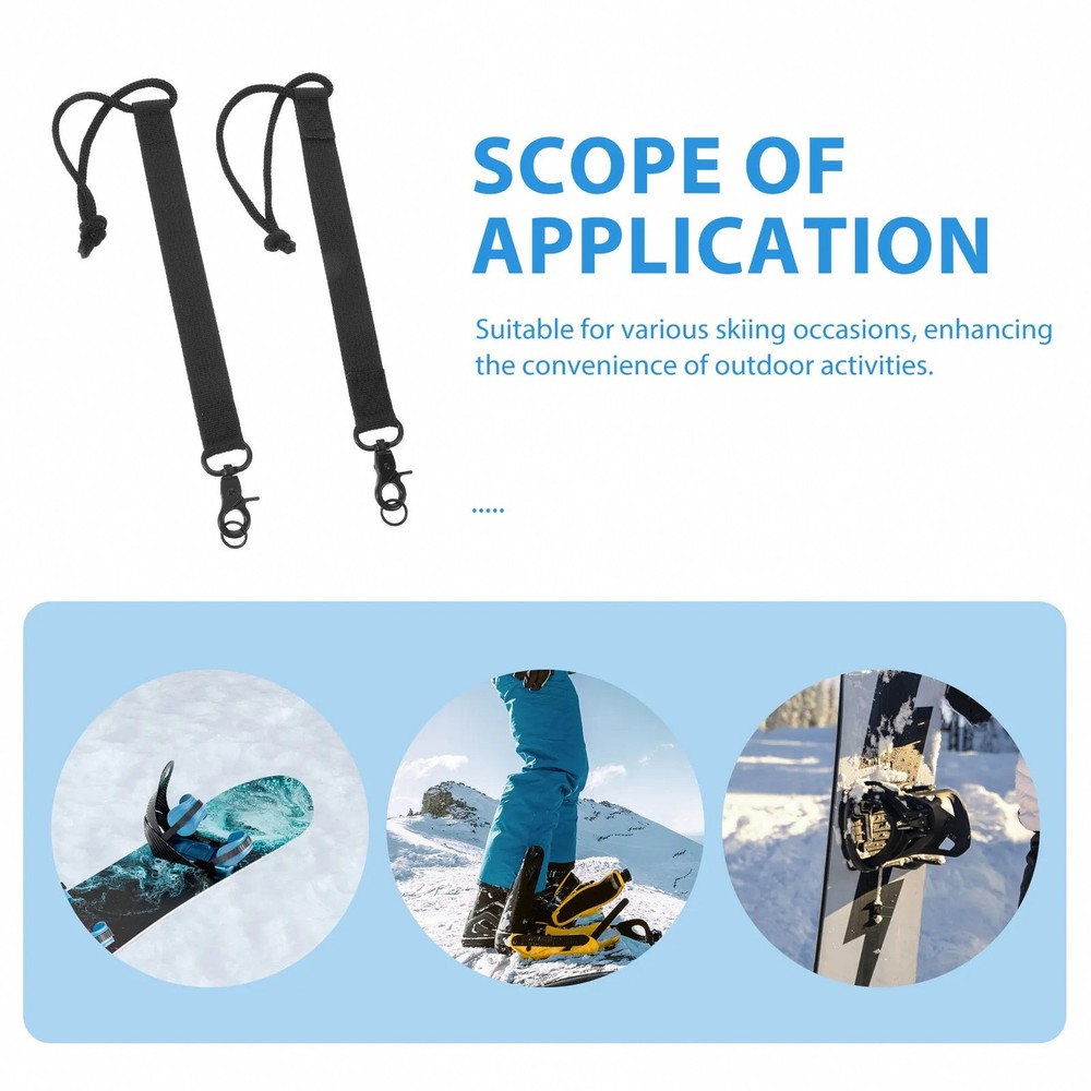 2Pcs Adjustable Snowboard Leash Cord Secure Boot Binding Strap Ski Equipment
