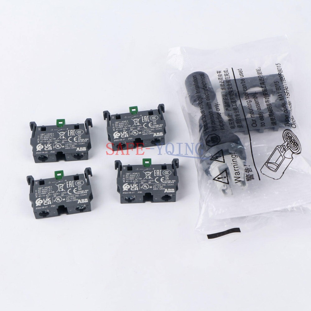 1x ABB Control Joystick Switch MJS6-40B with 4 MCB-10 Contacts Reset Type