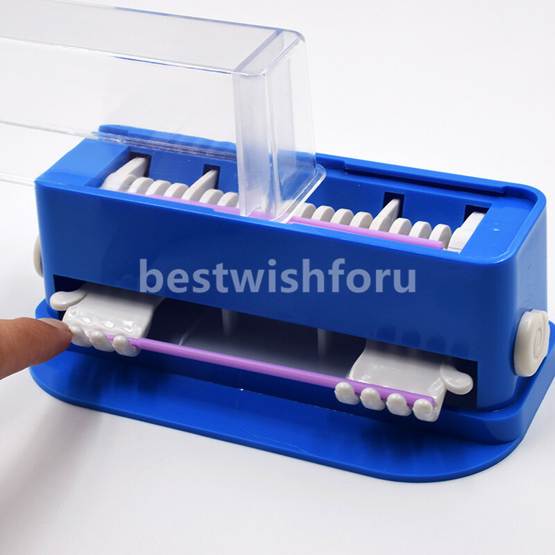 Dental Brush Dispenser Holder Container Cotton Tip Micro Brush Microfiber Blue