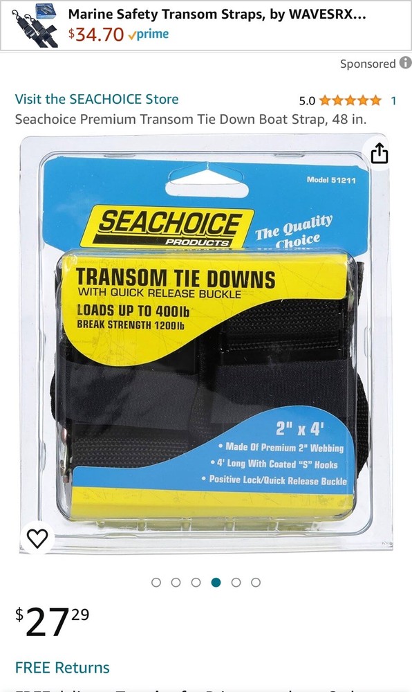 Sea Choice Transom Tiedowns Model 51211