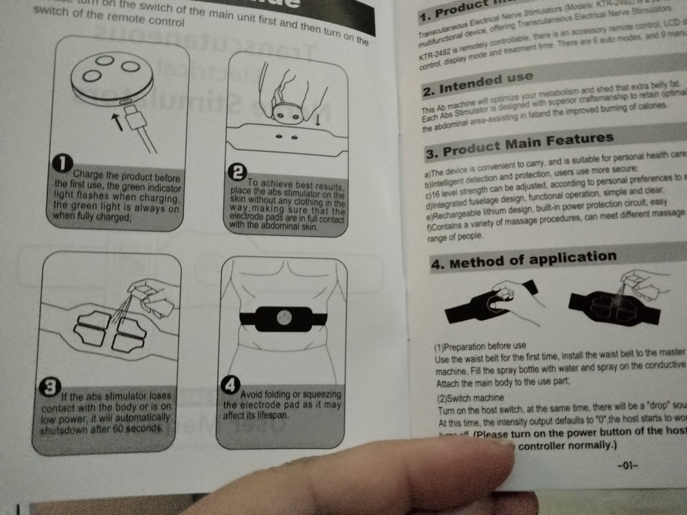 transcutaneous electrical nerve stimulators ktr-2492