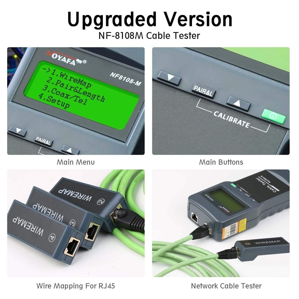 NOYAFA NF-8108M Network Cable Tester Wire Length Tester with 8 Remote Units