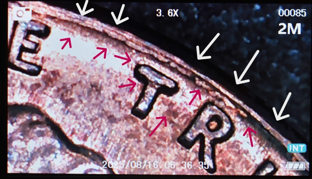 1960 D Lincoln Cent Penny MS Red Rainbow Multiple Error Die Cracks Coin