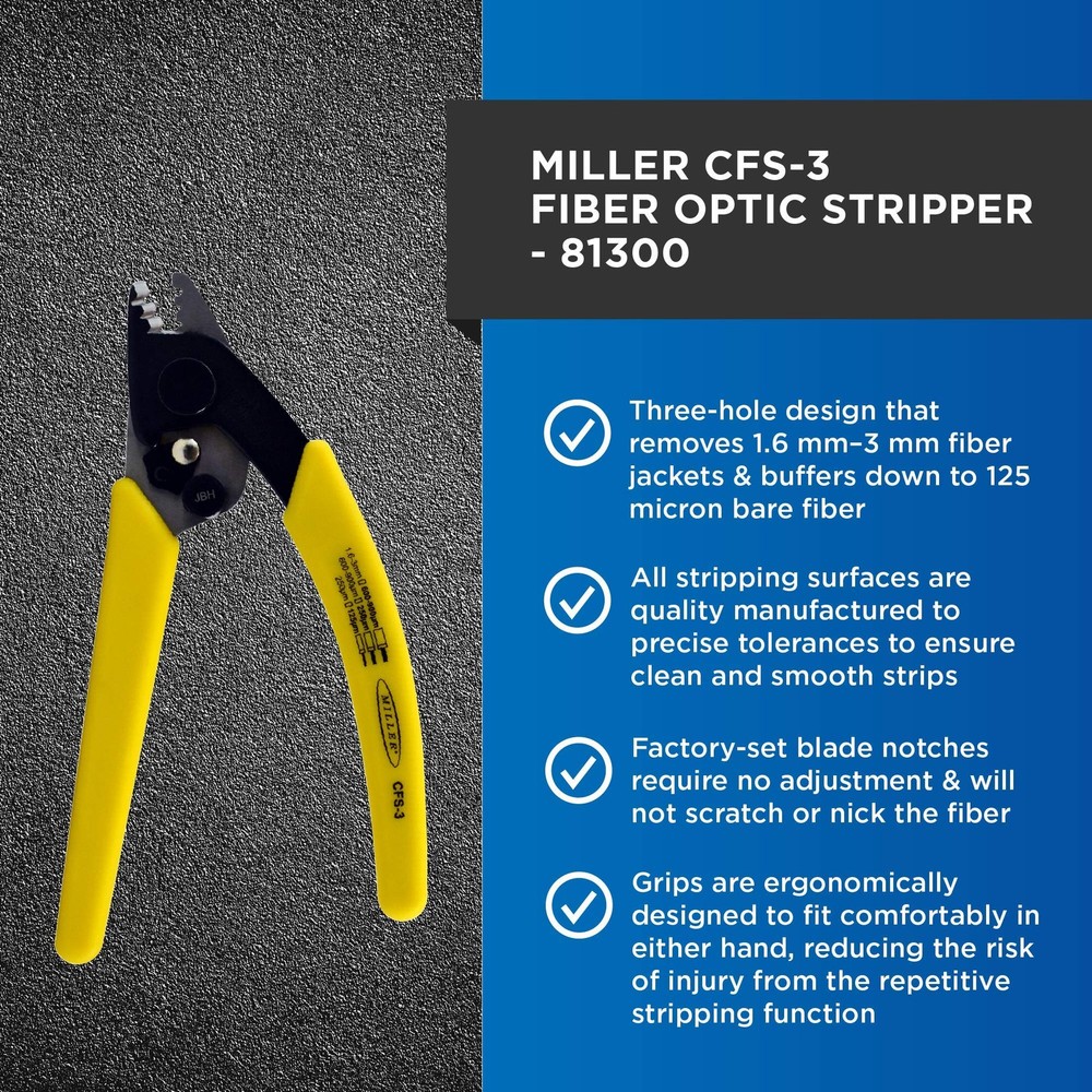 4.2oz CFS-3 Series Three-Hole Wire Stripper Tool Portable Cable Splicing