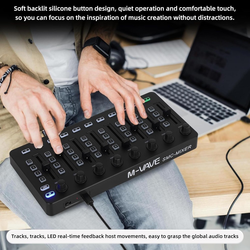 Wireless Midi Controller Mixer, Bluetooth Semi Weighted Professional dynamic ...
