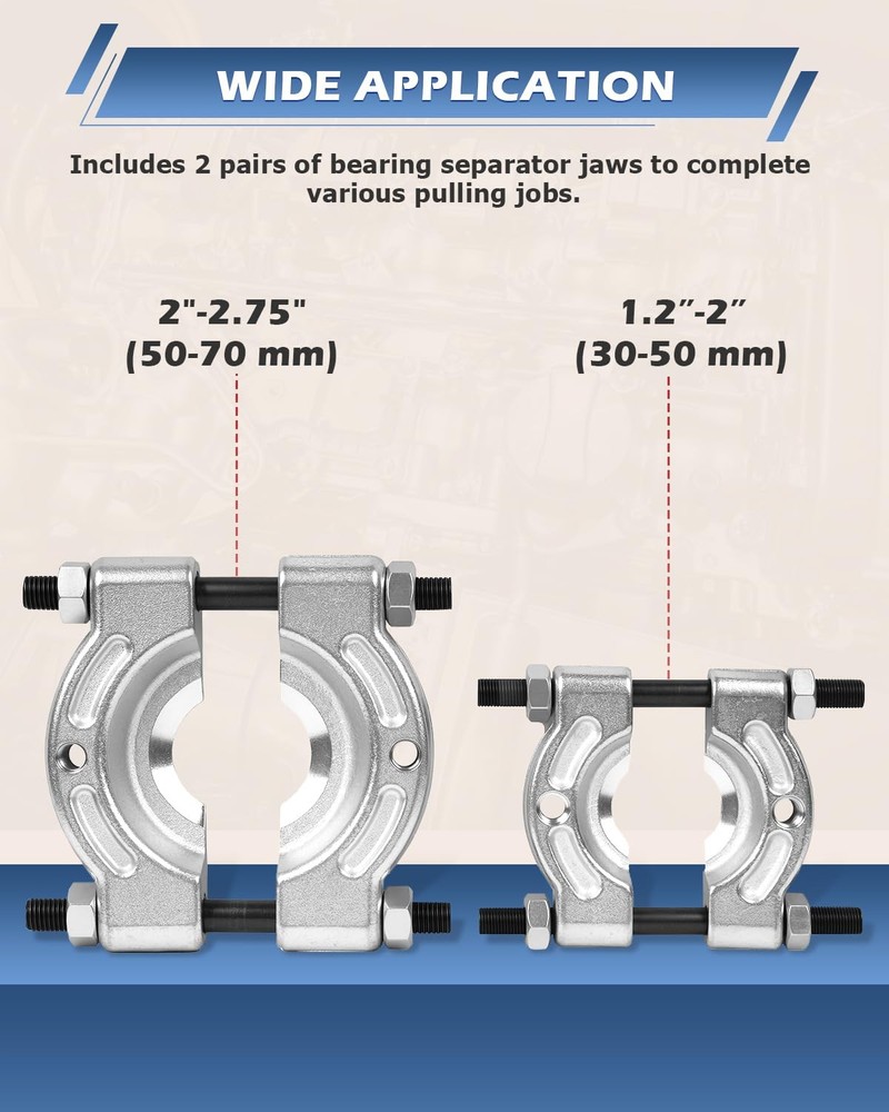 DAYUAN 14pcs Bearing Separator Puller Set, Heavy Duty 5 Ton Capacity 2" Red
