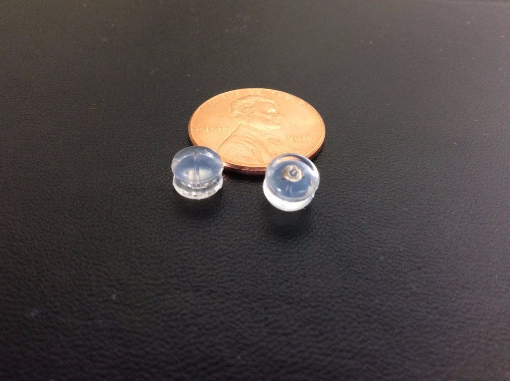 14k Solid Yellow Or White Gold Jelly Silicon Back Earring Backing Small to Large