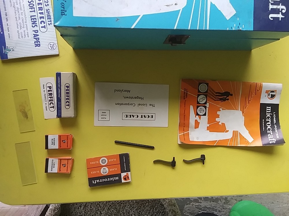 Vintage 1960 Lionel-Porter Panel Microcraft Microscope Labmaster Lab with slides