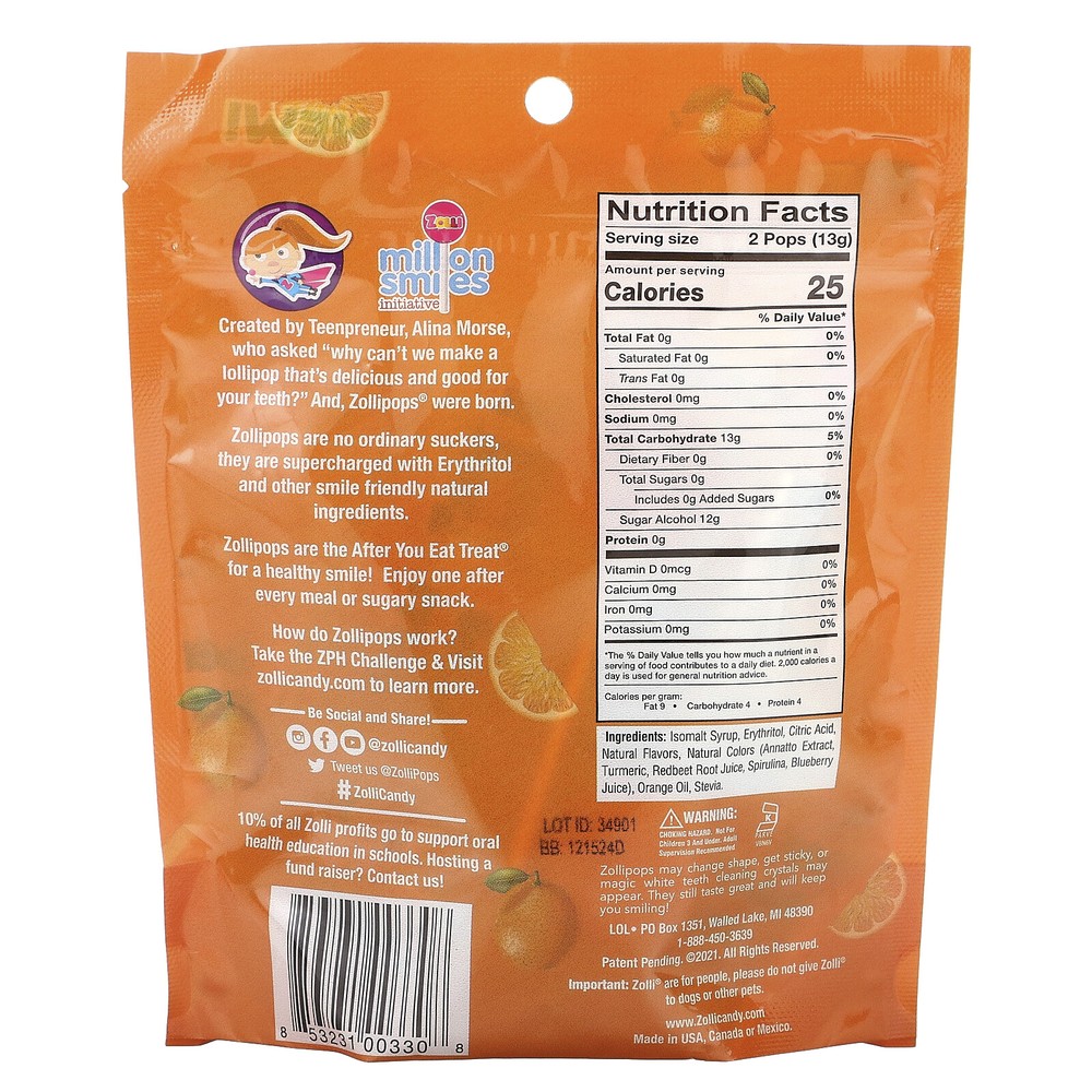 The Clean Teeth Pops, Orange, 3.1 oz