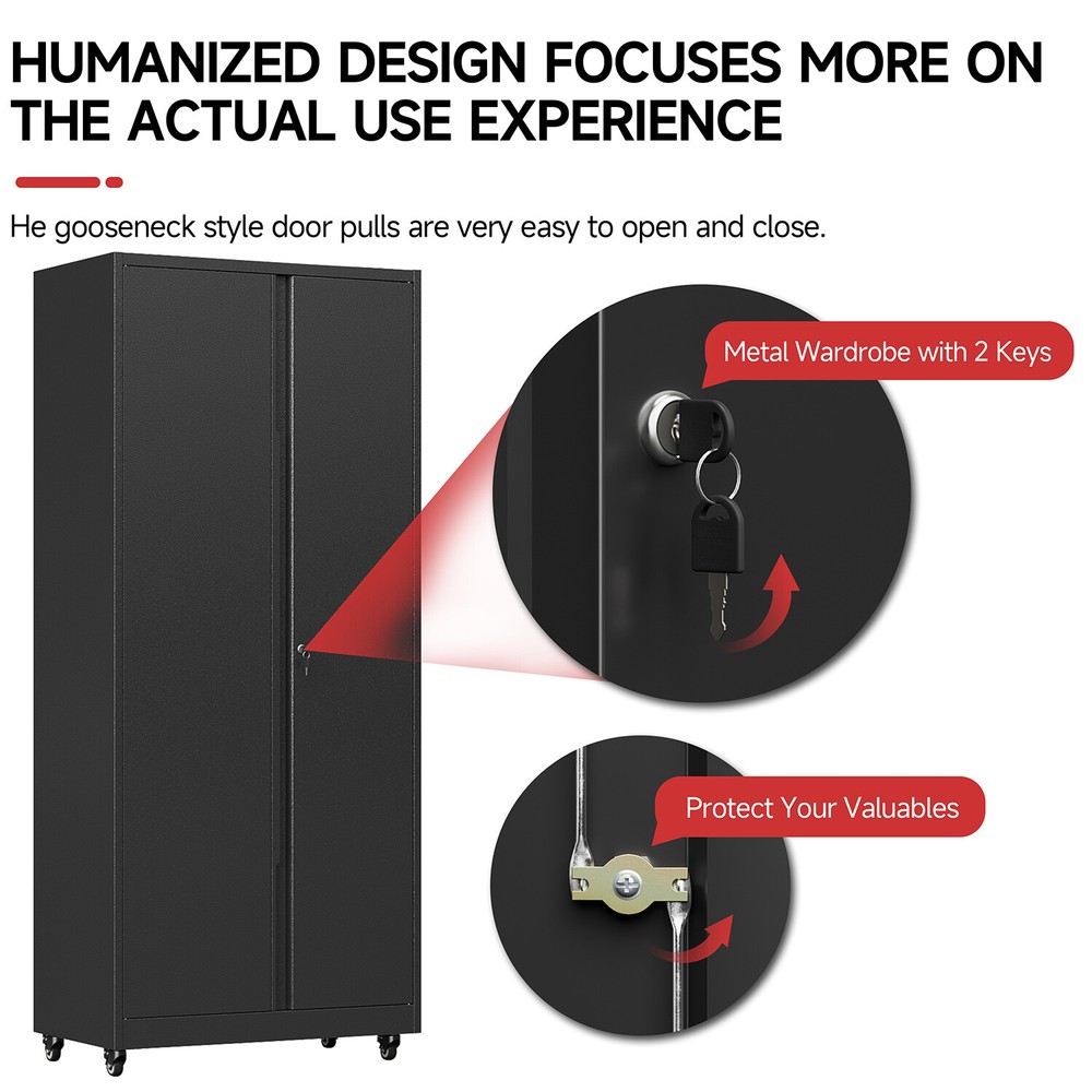 Workshop Garage Cabinet Set Metal Tool Storage Cabinet System Mobile Workbench