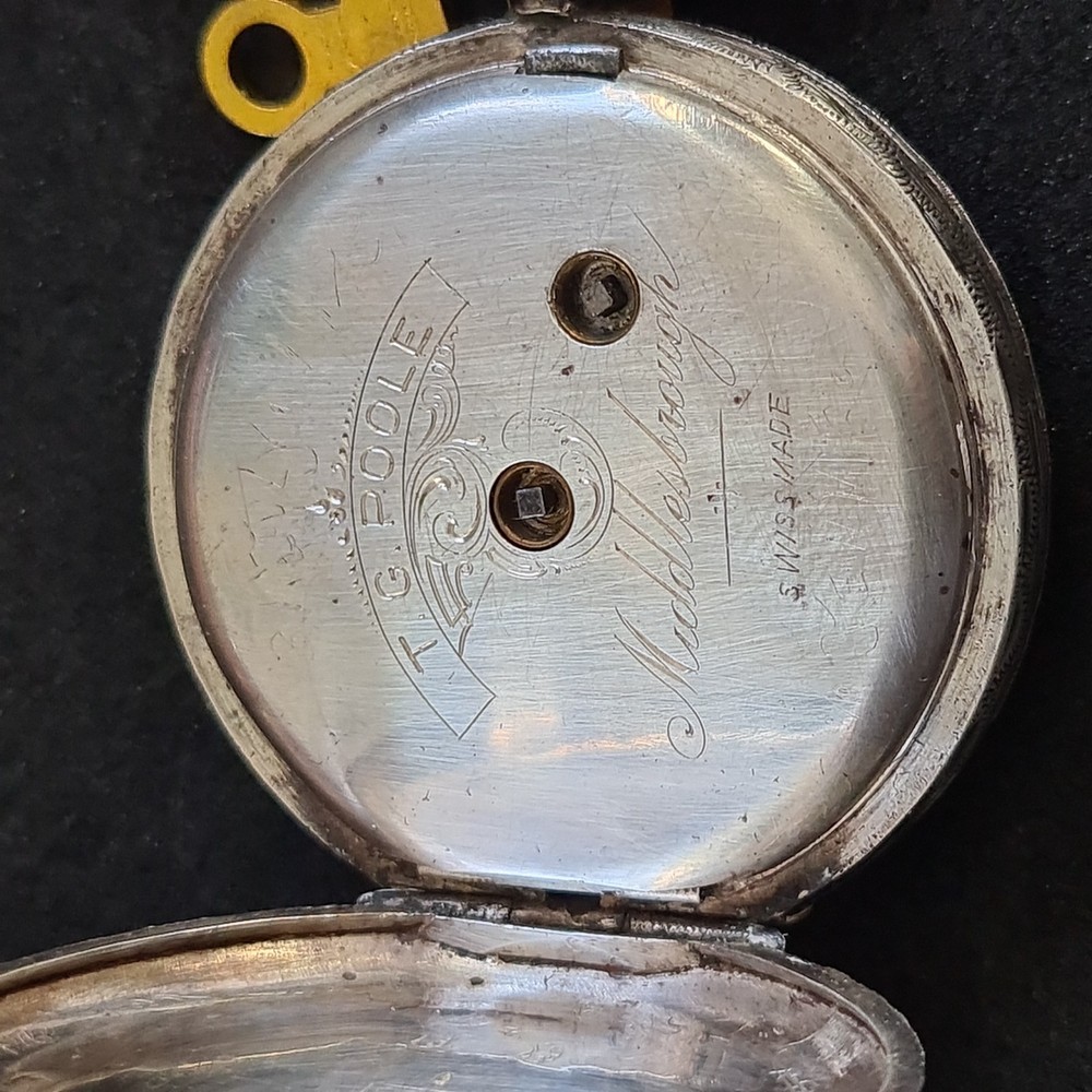 Antique Solid Silver T.G. Poole Middlesbrough Pocket Watch c1900 W/O Ref4208