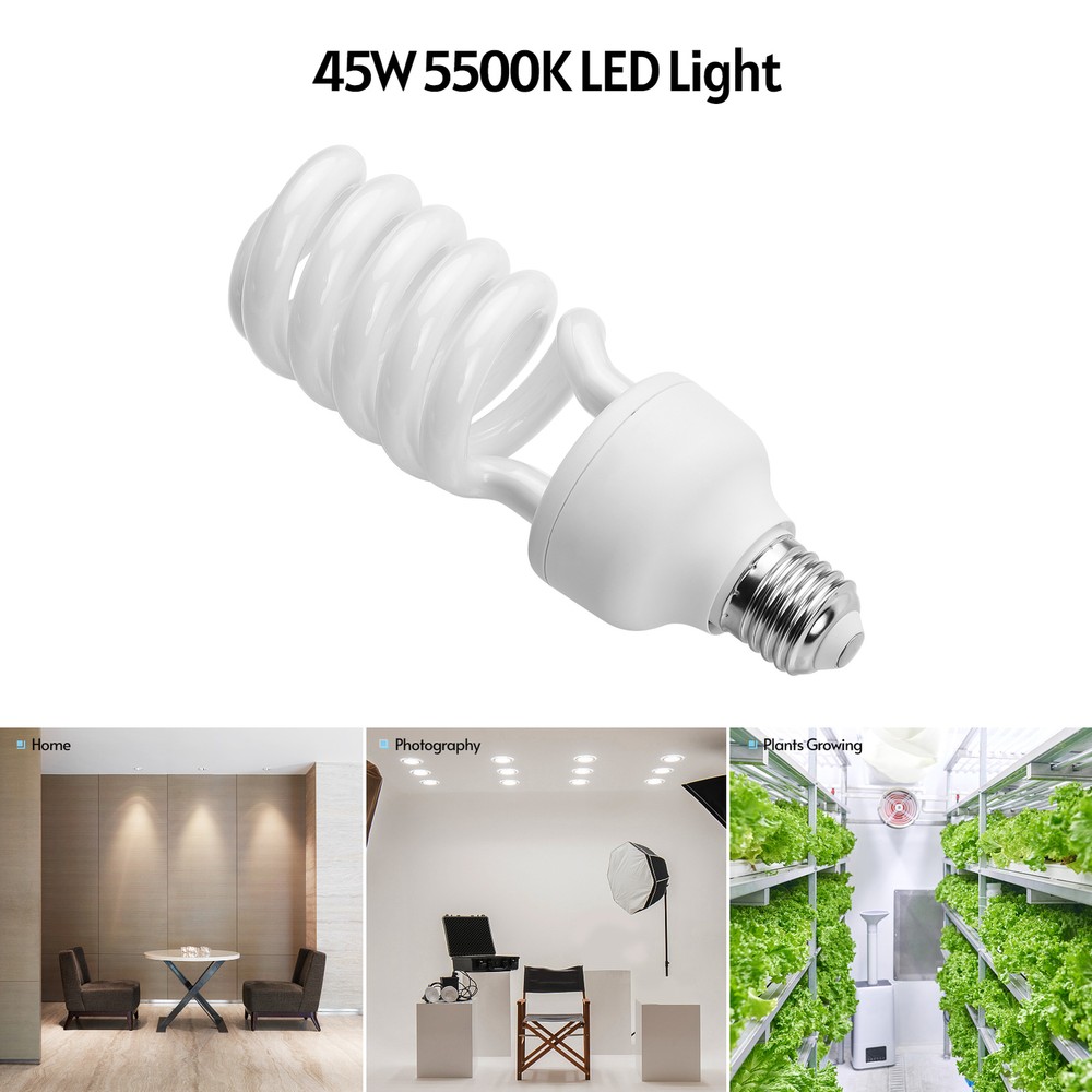 Spiral Fluorescent 45W 5500K Daylight E27 Socket for J5W1