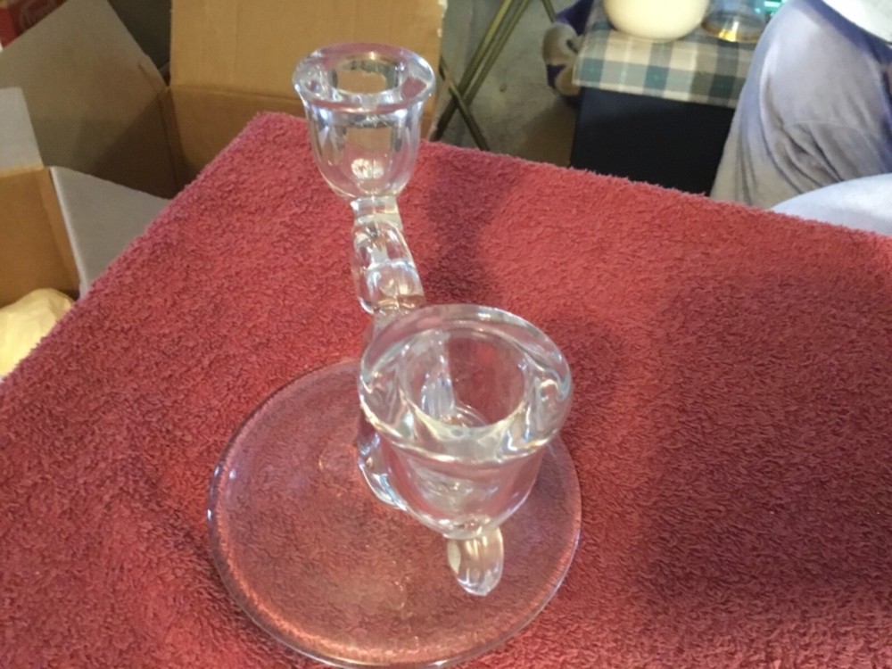 Glass 2 Cadle Table Top Standing Candelabra