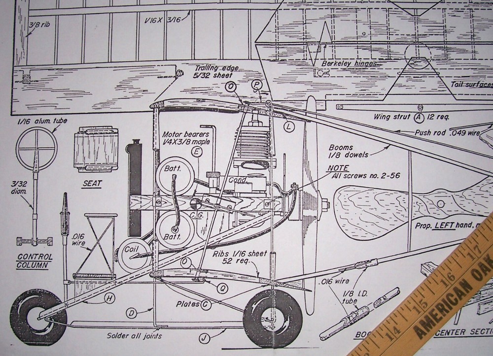 Air Trails CURTISS PUSHER PLANS + PATTERNS & ARTICLE for UC Model Airplane