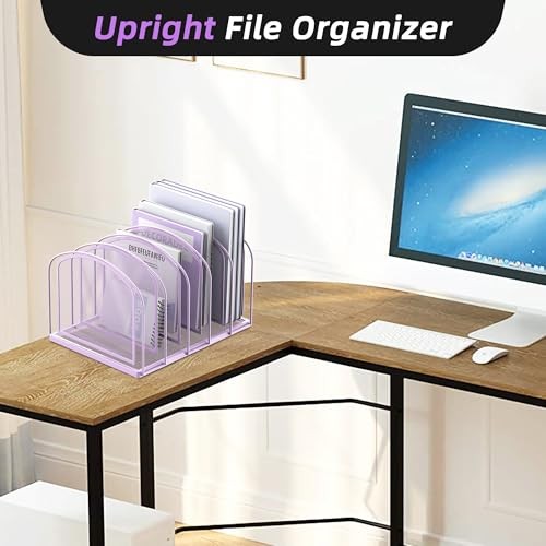 File Organizer 5-Section Mesh Desk Organizer, Upright File Organizer Desktop