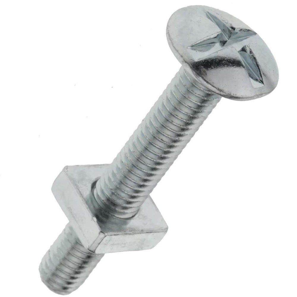 M6 Roofing Bolt & Square Nut Zinc