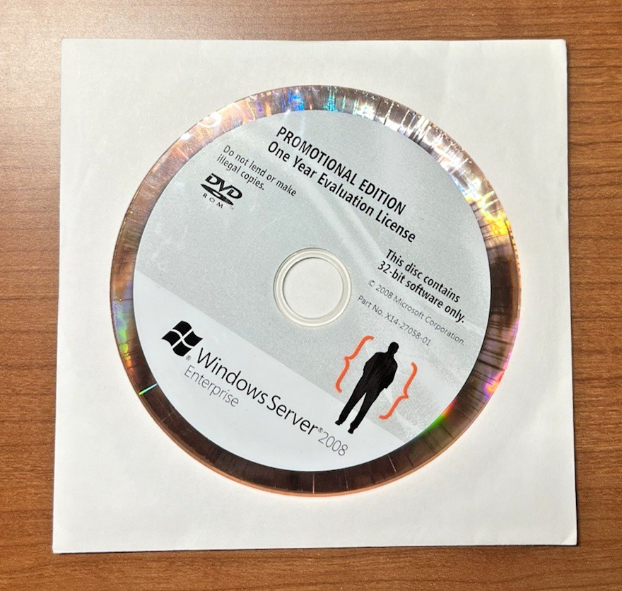 Microsoft Server Enterprise 2008 32bit Evaluation License Promotional Edition.