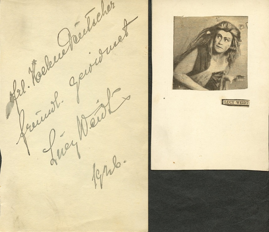Soprano LUCY WEIDT Autograph