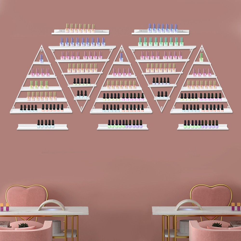 10PCS Triangular Nail Polish Racks, Wall-mounted Nail Polish Racks, 5-tier