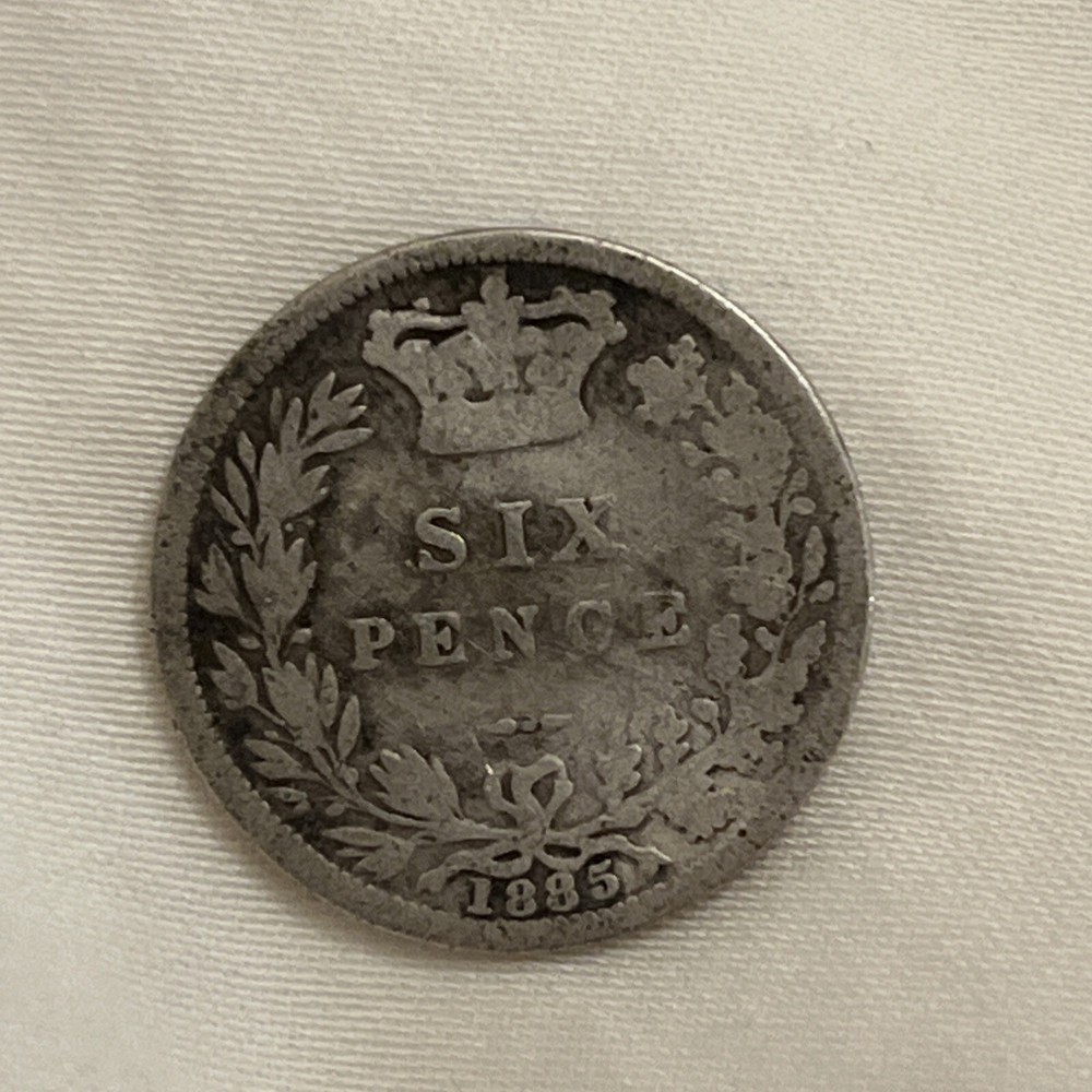 1885 Great Britain 6 Pence Silver Foreign Coin B13