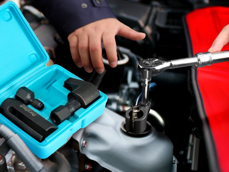 O2 Oxygen Sensor Socket Thread Chaser Set 5PCS O2 Sensor Wrench Removal Tool Kit