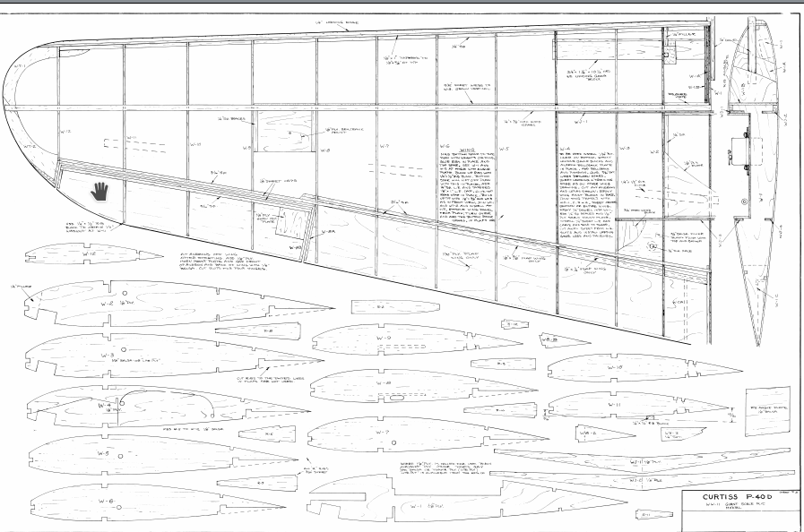 WWII P40 Warhawk 94" Giant Scale RC Model AIrplane Printed Plans