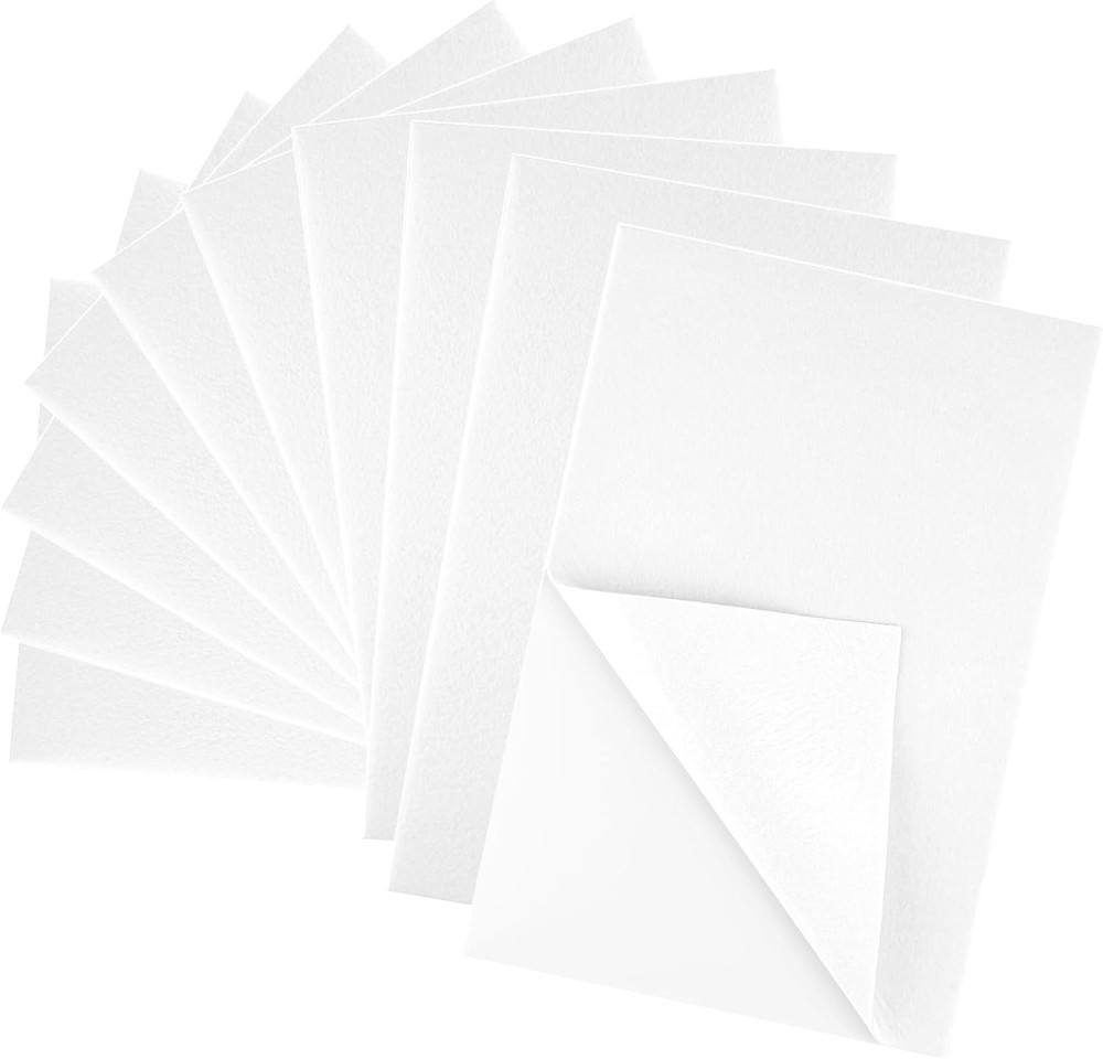 10PCS White Self Adhesive Felt Fabric Sheets Sticky for