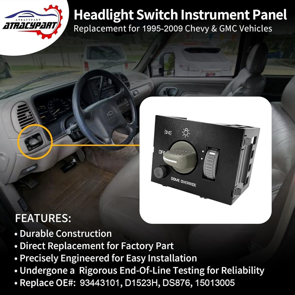 Headlight Switch Dimmer Control Fits Chevy GMC 1995-2009 Replacement