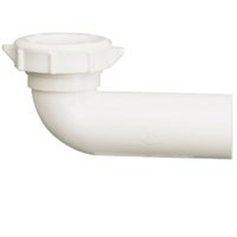 Plumb Pak PP855-79 Disposal Drain Elbow with Nut, Plastic, White, For: Waste Kin
