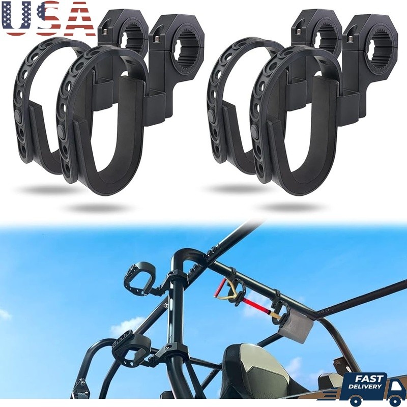 UTV Gun Rack Durable Steel Tool Holder Adjustable Straps Universal Fit 2 Sets US