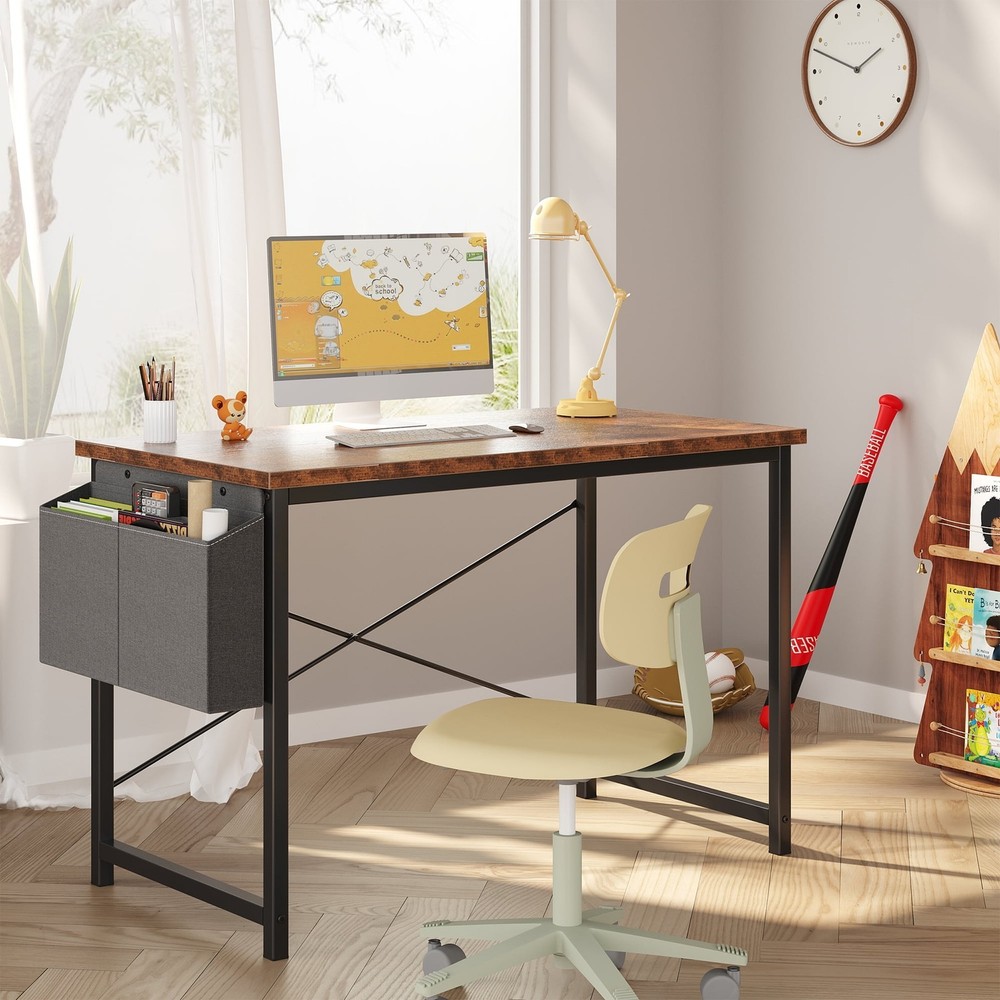31" Computer Desk W/ Metal Frame Waterproof Surface & Storage Bag – Perfect