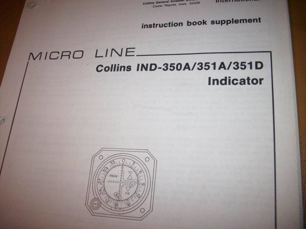 Collins IND 350A, 351A, 351D Install & Service Manual