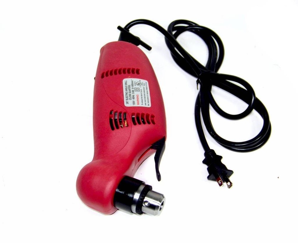 Electric Drill 3/8" Chuck Close Quarter Right Angle Reversible UL Listed Tool