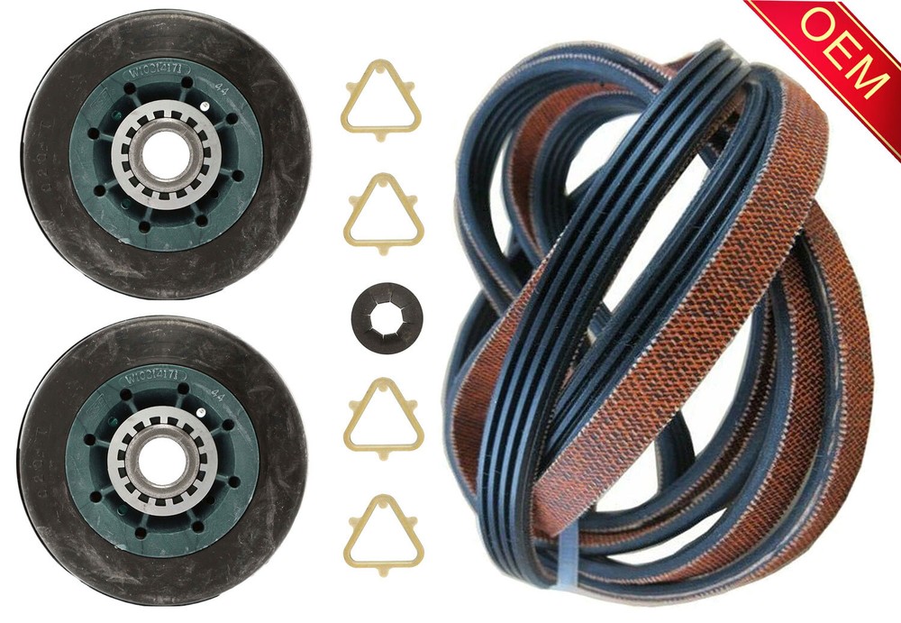 Amana NED4655EW1 OEM Dryer Drum Rollers & Belt