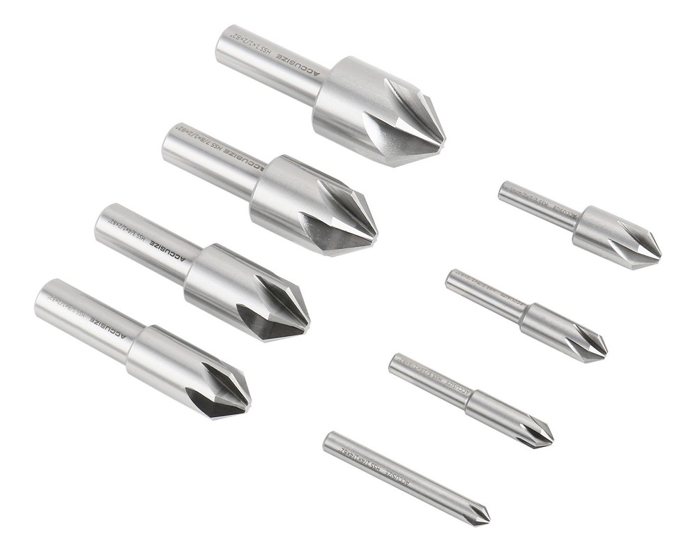 8-Pc Set 6-Flute H.S.S. Machine Countersinks, #0206-1018