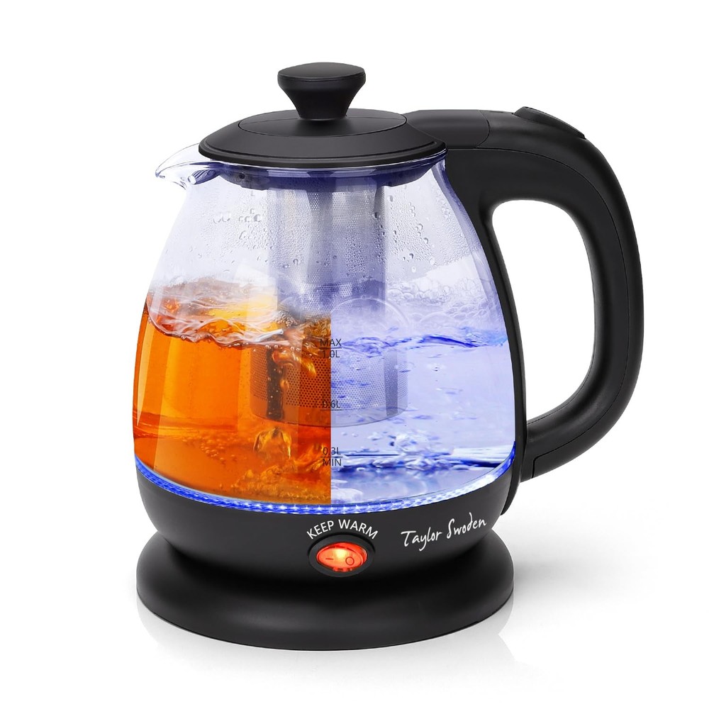 Electric Kettle with Tea Infuser, 1L Small Electric Tea Kettle with Keep Warm...
